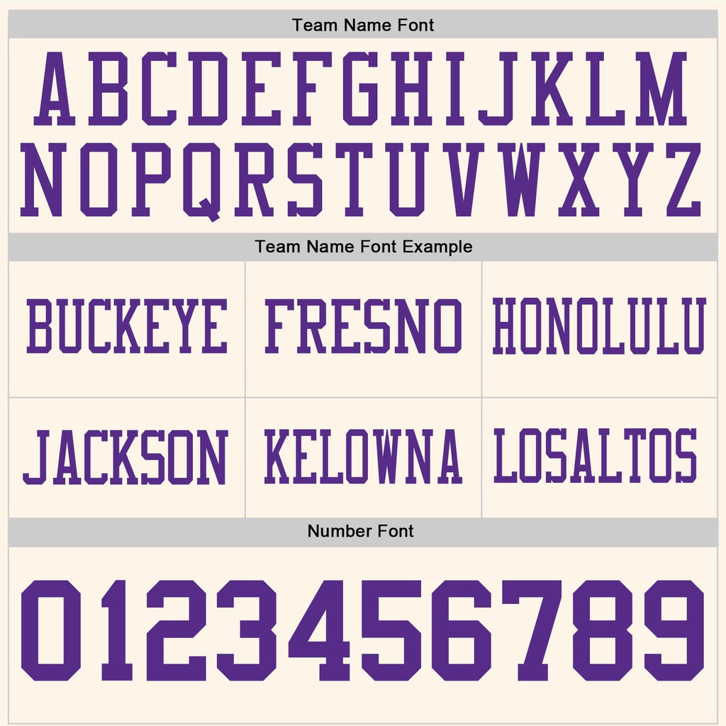 Custom Cream Purple Authentic Football Jersey photo 4