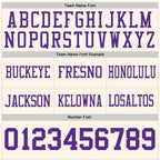 Custom Cream Purple Authentic Football Jersey photo 4