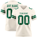 Custom Cream Kelly Green Authentic Football Jersey photo 1