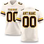 Custom Cream Brown-Gold Authentic Football Jersey