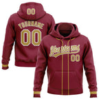 Custom Stitched Crimson Old Gold-White Baseball Pullover Sweatshirt Hoodie photo 1