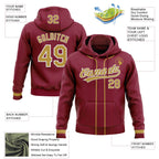 Custom Stitched Crimson Old Gold-White Baseball Pullover Sweatshirt Hoodie photo 2