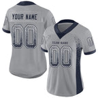 Custom Light Gray Navy-White Drift Fashion Football Jersey photo 2