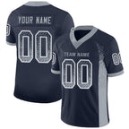 Custom Navy Light Gray-White Drift Fashion Football Jersey photo 1
