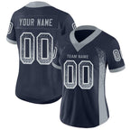 Custom Navy Light Gray-White Drift Fashion Football Jersey photo 2