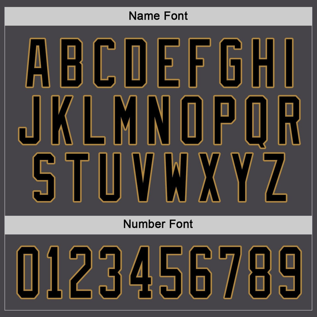 Custom Steel Gray Black-Old Gold Hockey Jersey photo 3