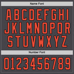 Custom Steel Gray Orange-Black Hockey Jersey photo 3
