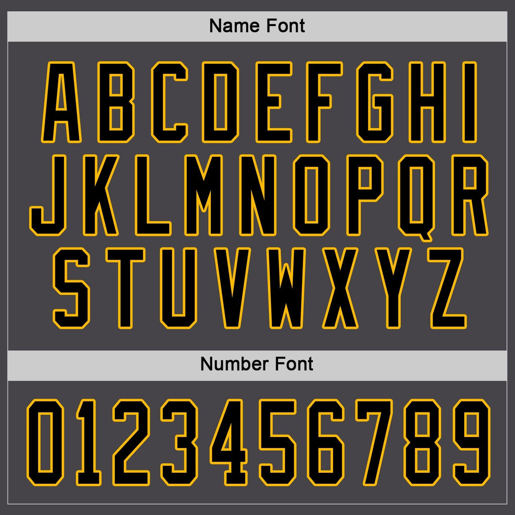 Custom Steel Gray Black-Gold Hockey Jersey photo 3