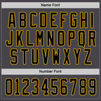 Custom Steel Gray Black-Gold Hockey Jersey photo 3
