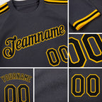Custom Steel Gray Black-Gold Performance T-Shirt detail