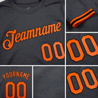 Custom Steel Gray Orange-Black Performance T-Shirt detail