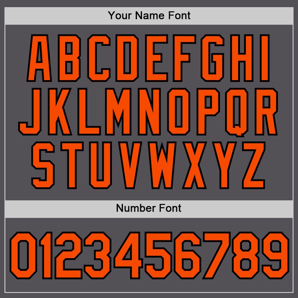 Custom Steel Gray Orange-Black Performance T-Shirt photo 3