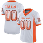 Custom White Orange-Navy Drift Fashion Football Jersey photo 1