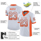 Custom White Orange-Navy Drift Fashion Football Jersey photo 2