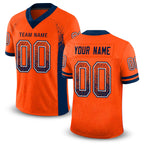 Custom Orange Navy-White Drift Fashion Football Jersey