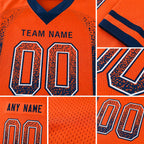 Custom Orange Navy-White Drift Fashion Football Jersey detail