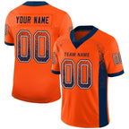 Custom Orange Navy-White Drift Fashion Football Jersey photo 1