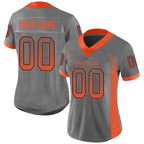 Custom Gray Orange-Navy Drift Fashion Football Jersey photo 2