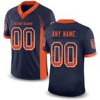 Custom Navy Orange-White Drift Fashion Football Jersey