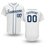 Custom White Navy Baseball Jersey