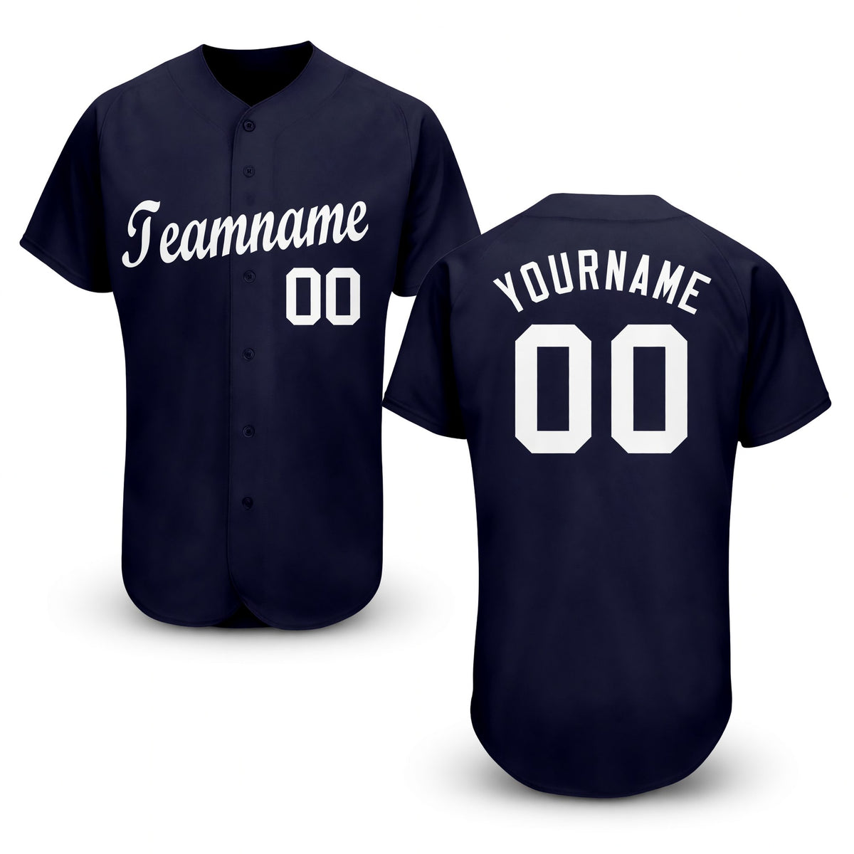 Custom Navy White Baseball Jersey