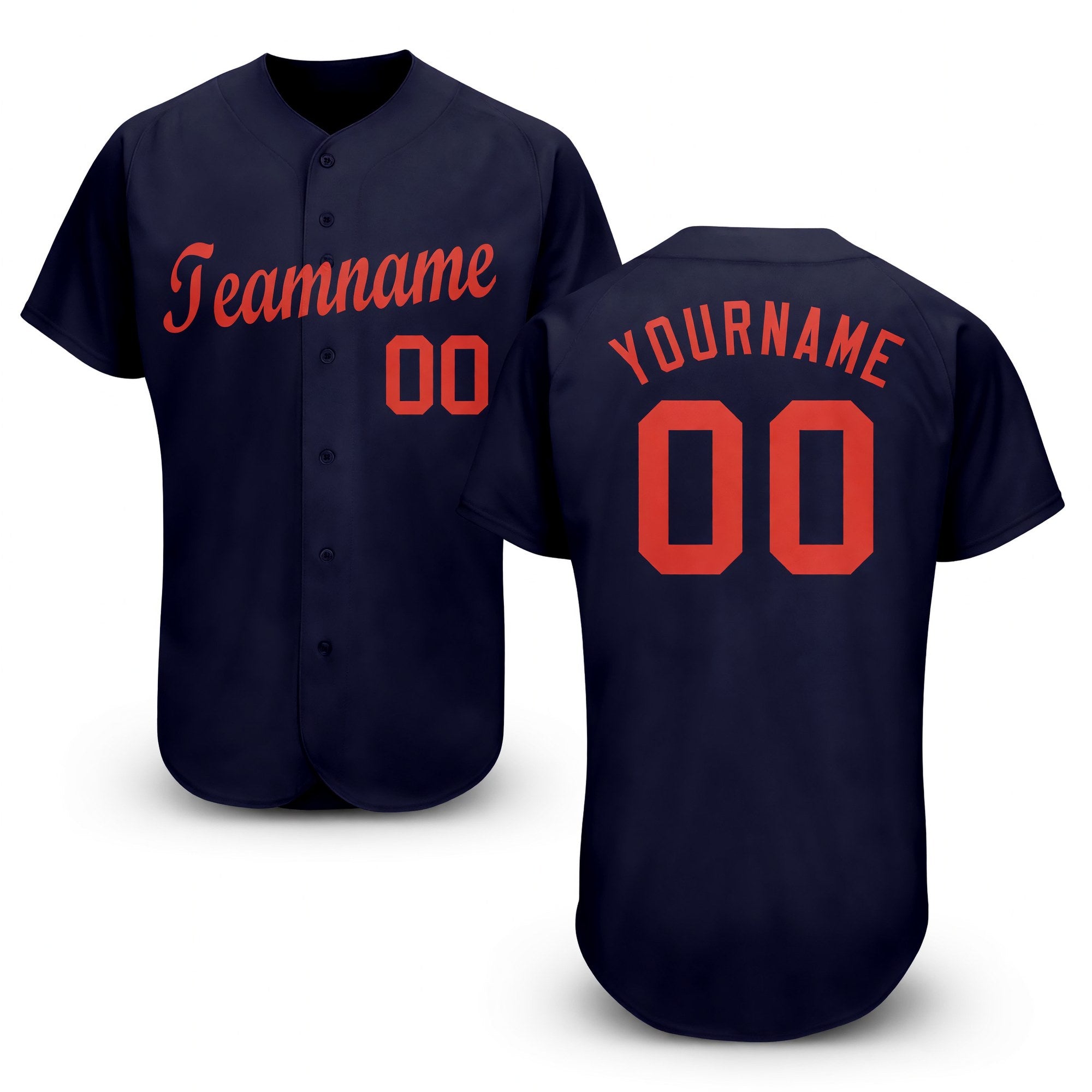 Custom Navy Orange Baseball Jersey