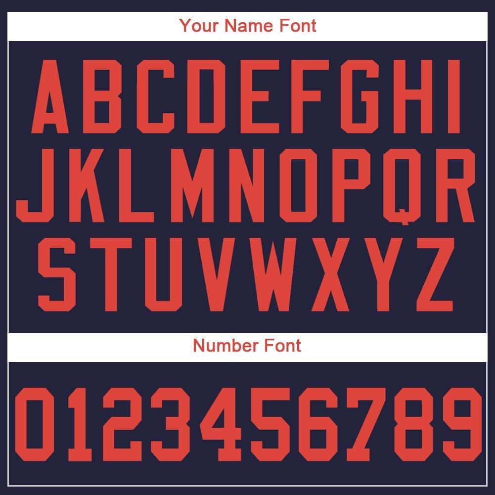 Custom Navy Orange Baseball Jersey photo 3