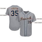 custom gray navy orange baseball jersey detroitk0127