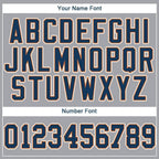 Custom Gray Navy-Orange Baseball Jersey photo 2