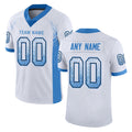 Custom White Powder Blue-Black Drift Fashion Football Jersey