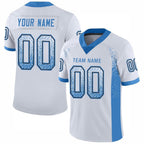 Custom White Powder Blue-Black Drift Fashion Football Jersey photo 1