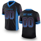 Custom Black Powder Blue-Red Drift Fashion Football Jersey