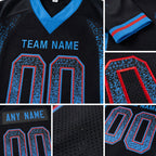 Custom Black Powder Blue-Red Drift Fashion Football Jersey detail
