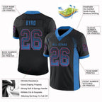 Custom Black Powder Blue-Red Drift Fashion Football Jersey photo 3