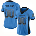 Custom Powder Blue Black-Gray Drift Fashion Football Jersey photo 2