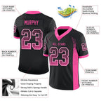 Custom Black Pink-White Drift Fashion Football Jersey photo 3