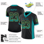 Custom Black Teal-Yellow Drift Fashion Football Jersey photo 3