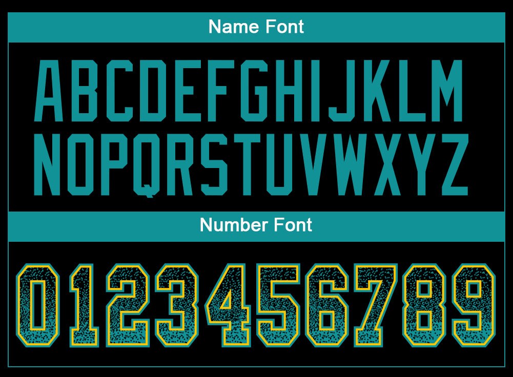 Custom Black Teal-Yellow Drift Fashion Football Jersey photo 4