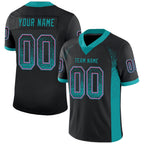 Custom Black Teal-Pink Drift Fashion Football Jersey photo 1