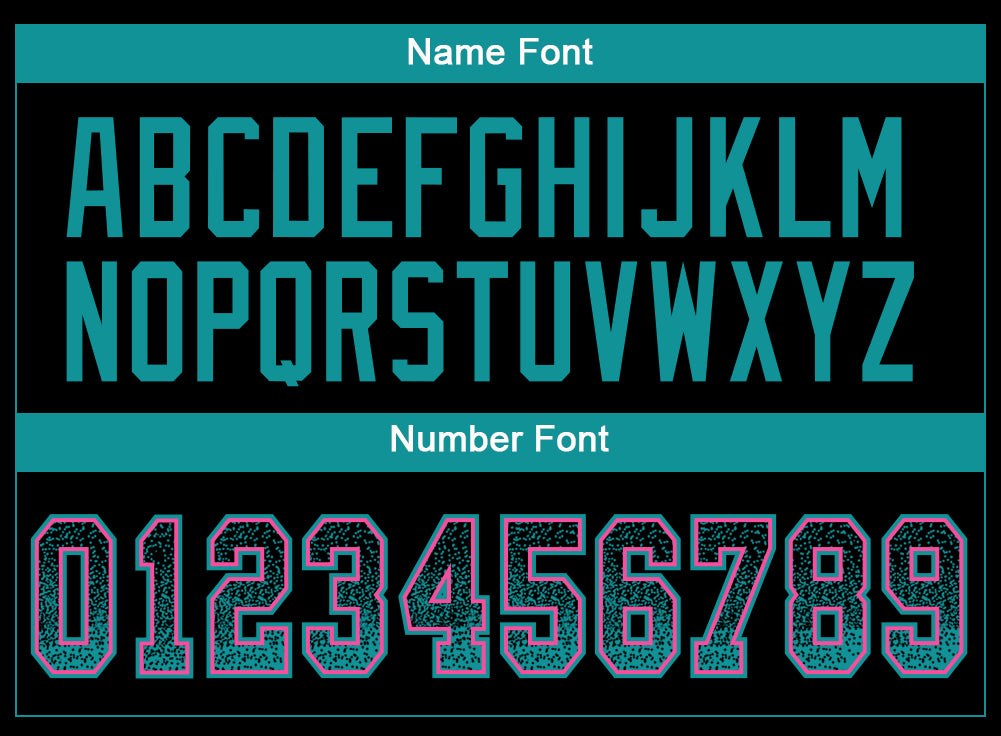 Custom Black Teal-Pink Drift Fashion Football Jersey photo 4
