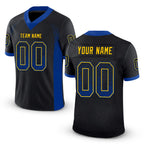 Custom Black Royal-Yellow Drift Fashion Football Jersey
