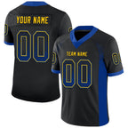 Custom Black Royal-Yellow Drift Fashion Football Jersey photo 1