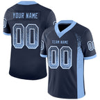 Custom Navy Light Blue-White Drift Fashion Football Jersey photo 1