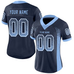 Custom Navy Light Blue-White Drift Fashion Football Jersey photo 2