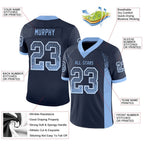 Custom Navy Light Blue-White Drift Fashion Football Jersey photo 3