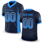 Custom Navy Powder Blue-White Drift Fashion Football Jersey