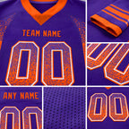Custom Purple Orange-White Drift Fashion Football Jersey detail