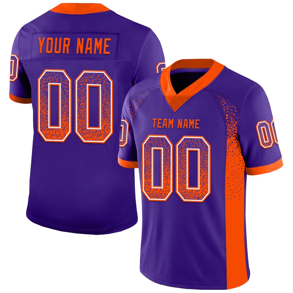 Custom Purple Orange-White Drift Fashion Football Jersey photo 1