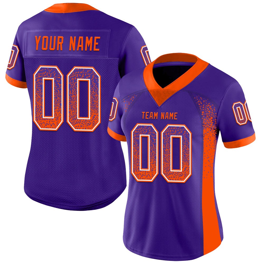 Custom Purple Orange-White Drift Fashion Football Jersey photo 2
