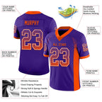 Custom Purple Orange-White Drift Fashion Football Jersey photo 3